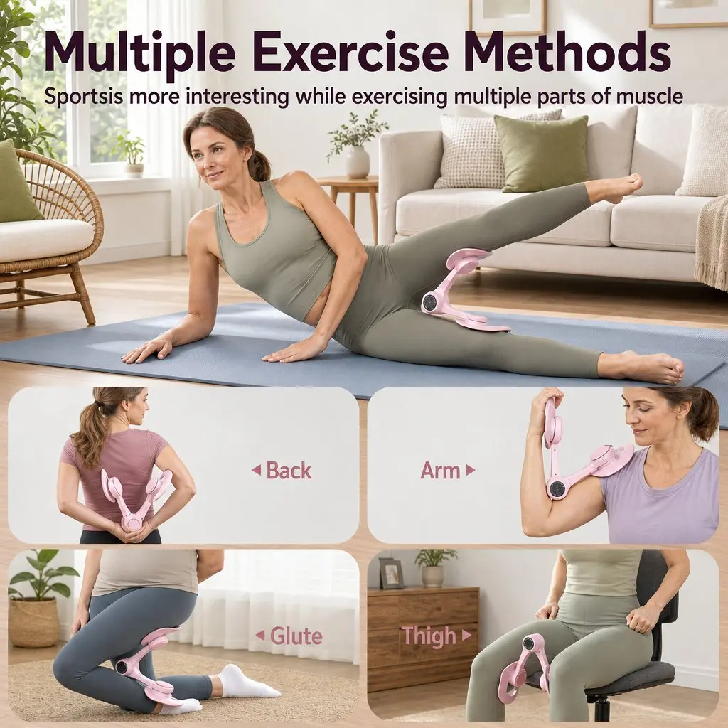Thigh Master Exercise Trainer 360° Rotating PP Compact Size Pink