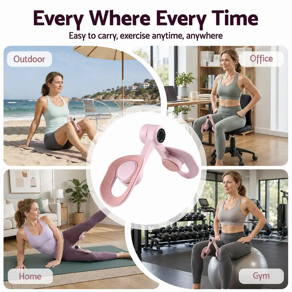 Thigh Master Exercise Trainer 360° Rotating PP Compact Size Pink