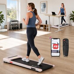 Electric Walking Pad Treadmill Under Desk Home Gym Fitness Machine Pink