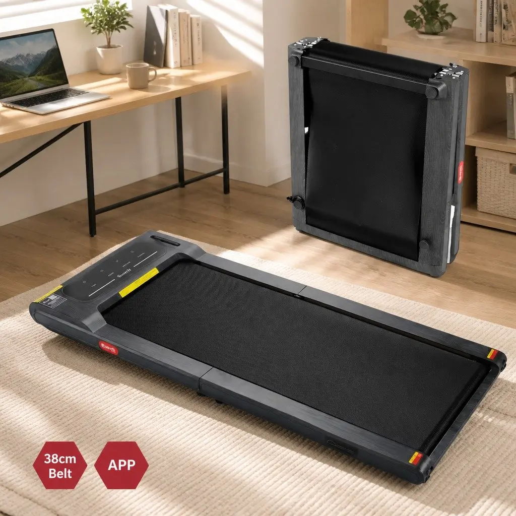 Walking Pad Treadmill 2-in-1 Foldable Home Gym Machine 100 x 38 cm Black