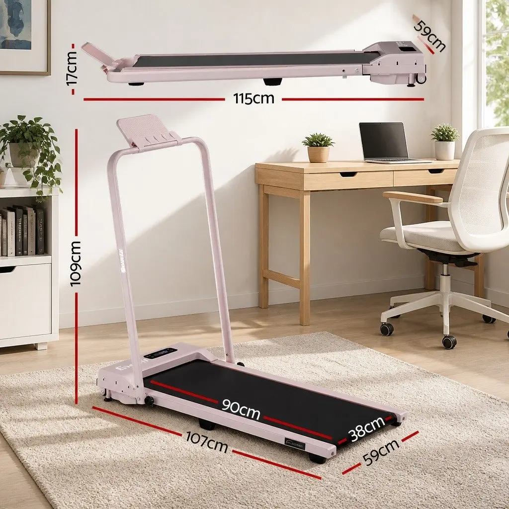 Walking Pad Treadmill 3-in-1 Foldable Under Desk 90 x 38 cm Pink