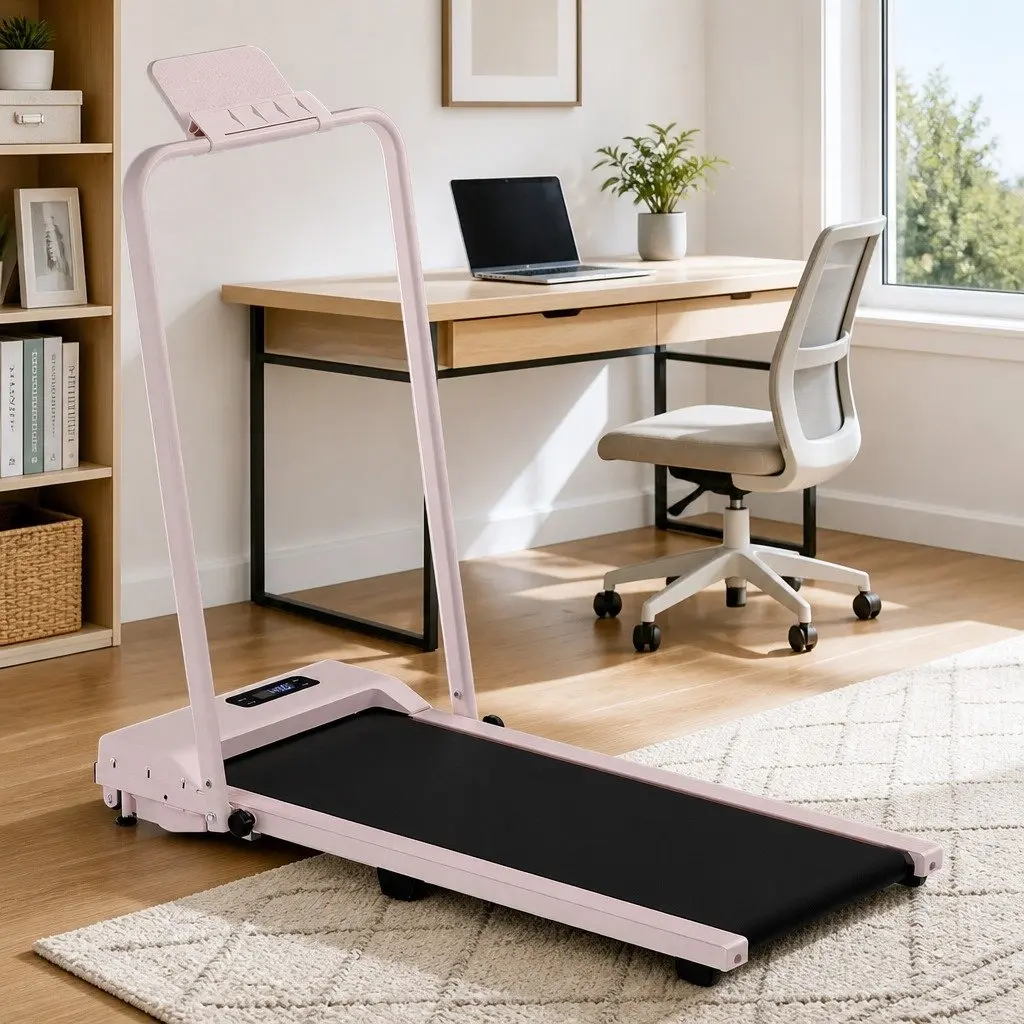 Walking Pad Treadmill 3-in-1 Foldable Under Desk 90 x 38 cm Pink