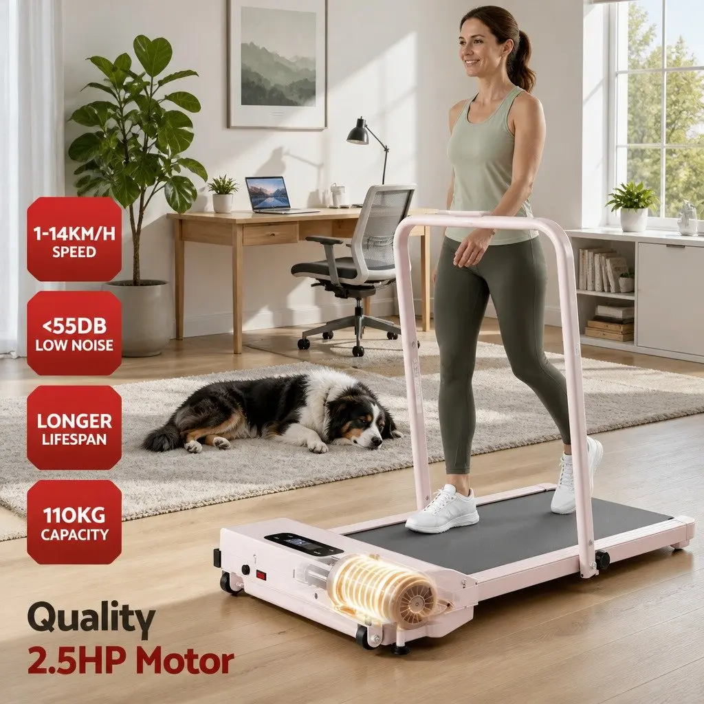Walking Pad Treadmill 3-in-1 Foldable Under Desk 90 x 38 cm Pink