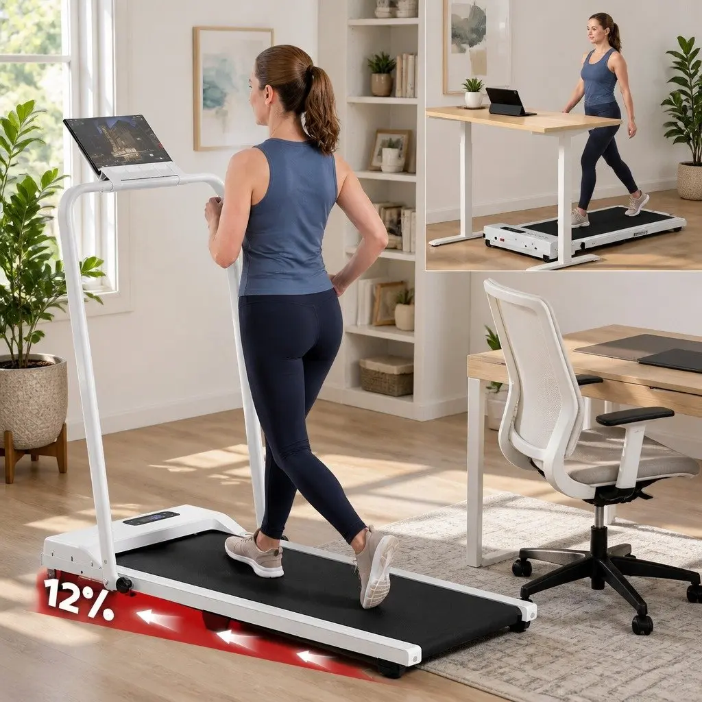 Walking Pad Treadmill Foldable Under Desk 90 x 38 cm White