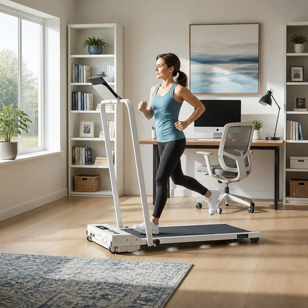 Walking Pad Treadmill Foldable Under Desk 90 x 38 cm White