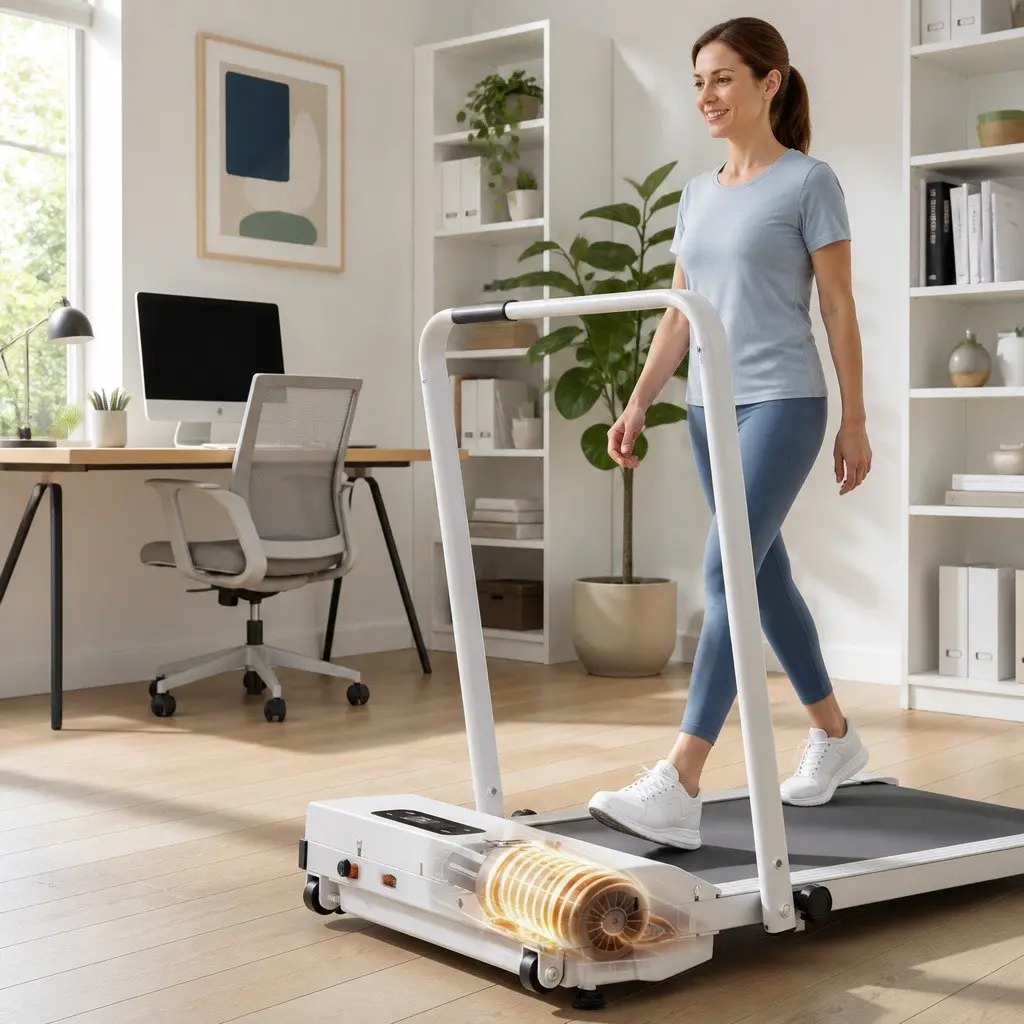 Walking Pad Treadmill Foldable Under Desk 90 x 38 cm White