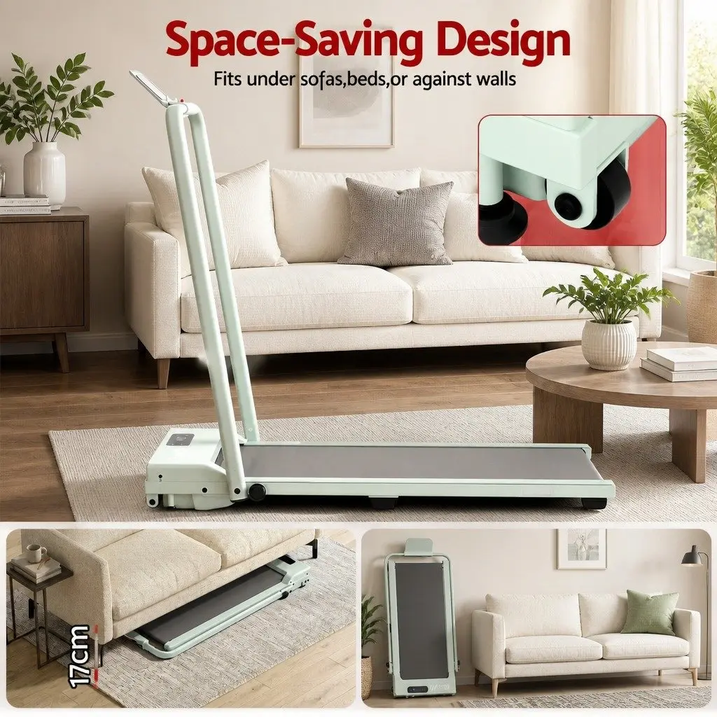 Walking Pad Treadmill 3-in-1 Foldable Under Desk 90 x 38cm Green