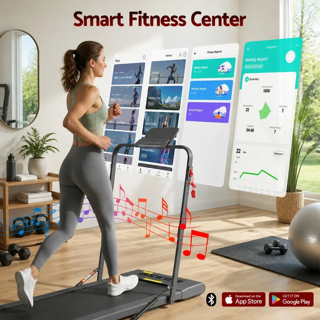 Electric Under Desk Treadmill Foldable 400mm Wide Running Belt Grey