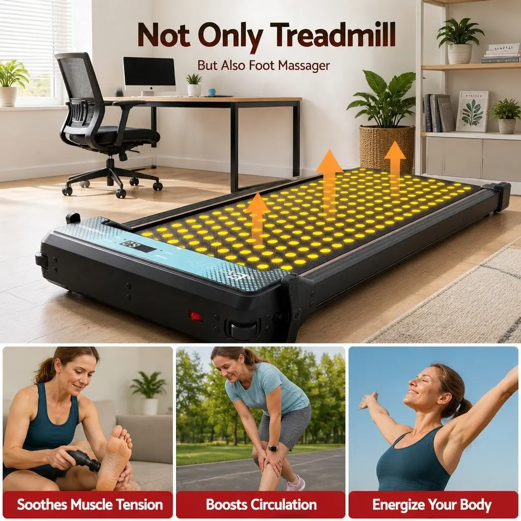 Walking Pad Treadmill Dual-Sided Under Desk 119cm Black