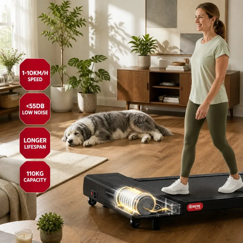 Electric Walking Pad Treadmill Foldable Compact 400mm Black