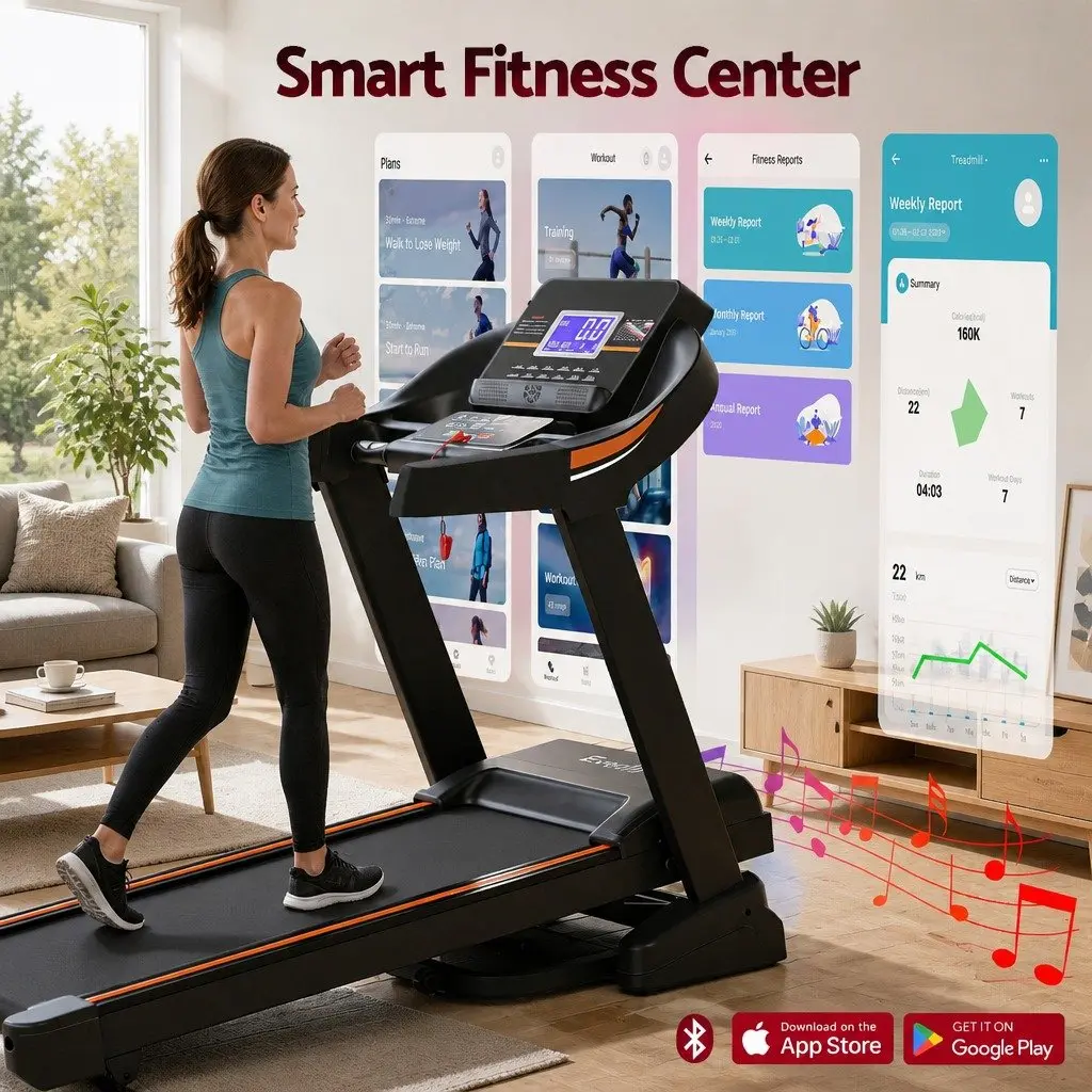 Electric Treadmill Automatic Incline 15 Level 168cm Black