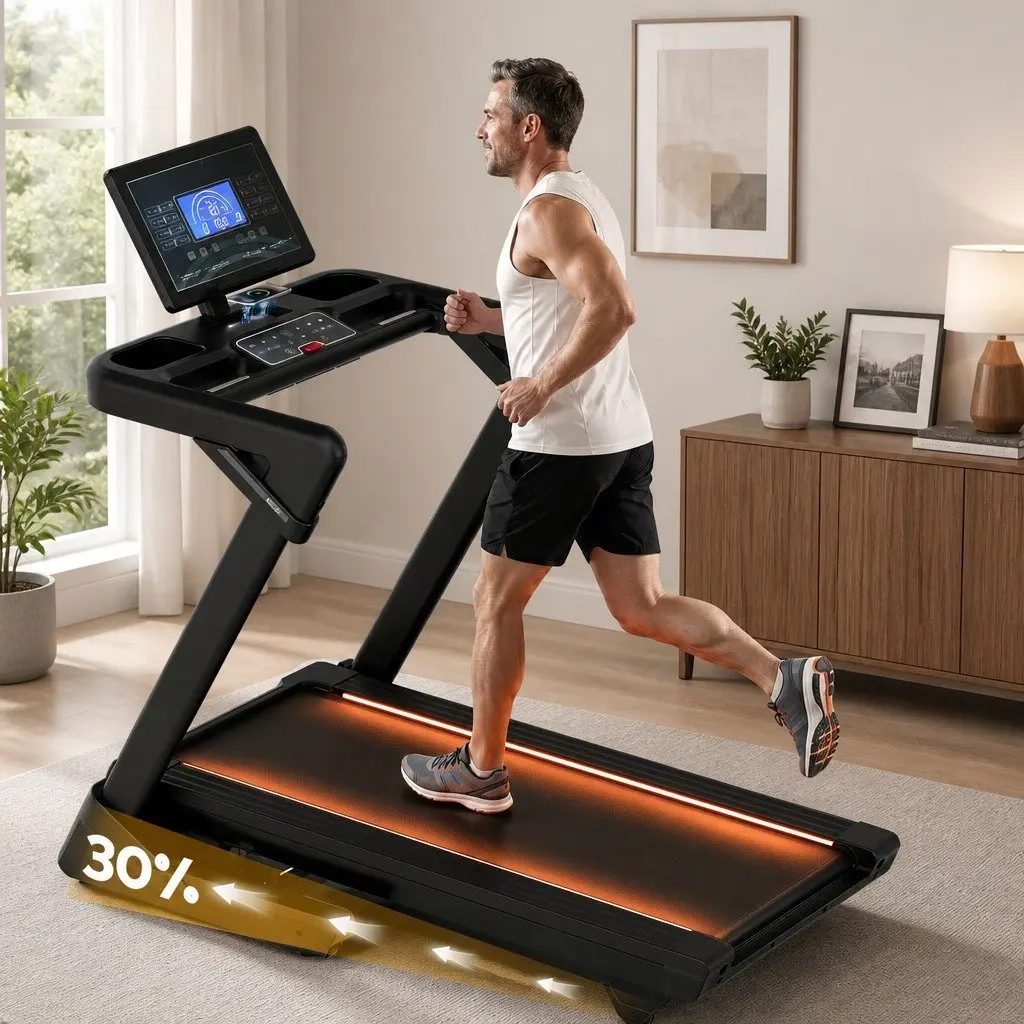 Foldable Treadmill Electric 500mm Wide Belt 130cm x 50cm Black