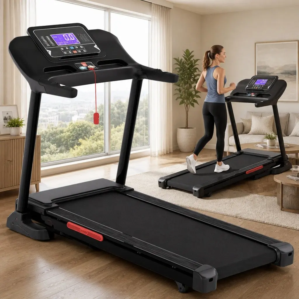 Electric Treadmill Auto Incline 16 Programs Black 150 cm x 84 cm x 130 cm