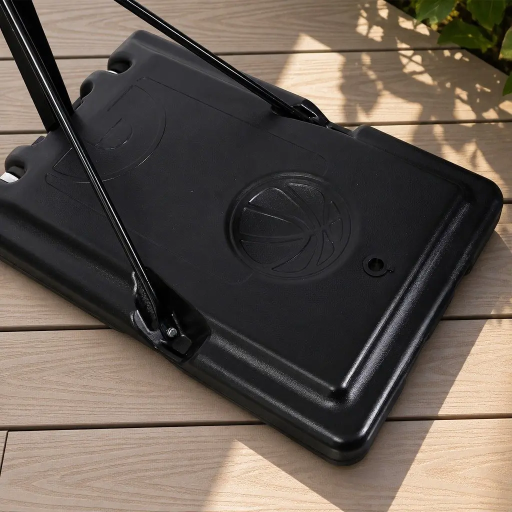 Basketball Hoop Stand Adjustable Height Portable Black Backboard with Wheels