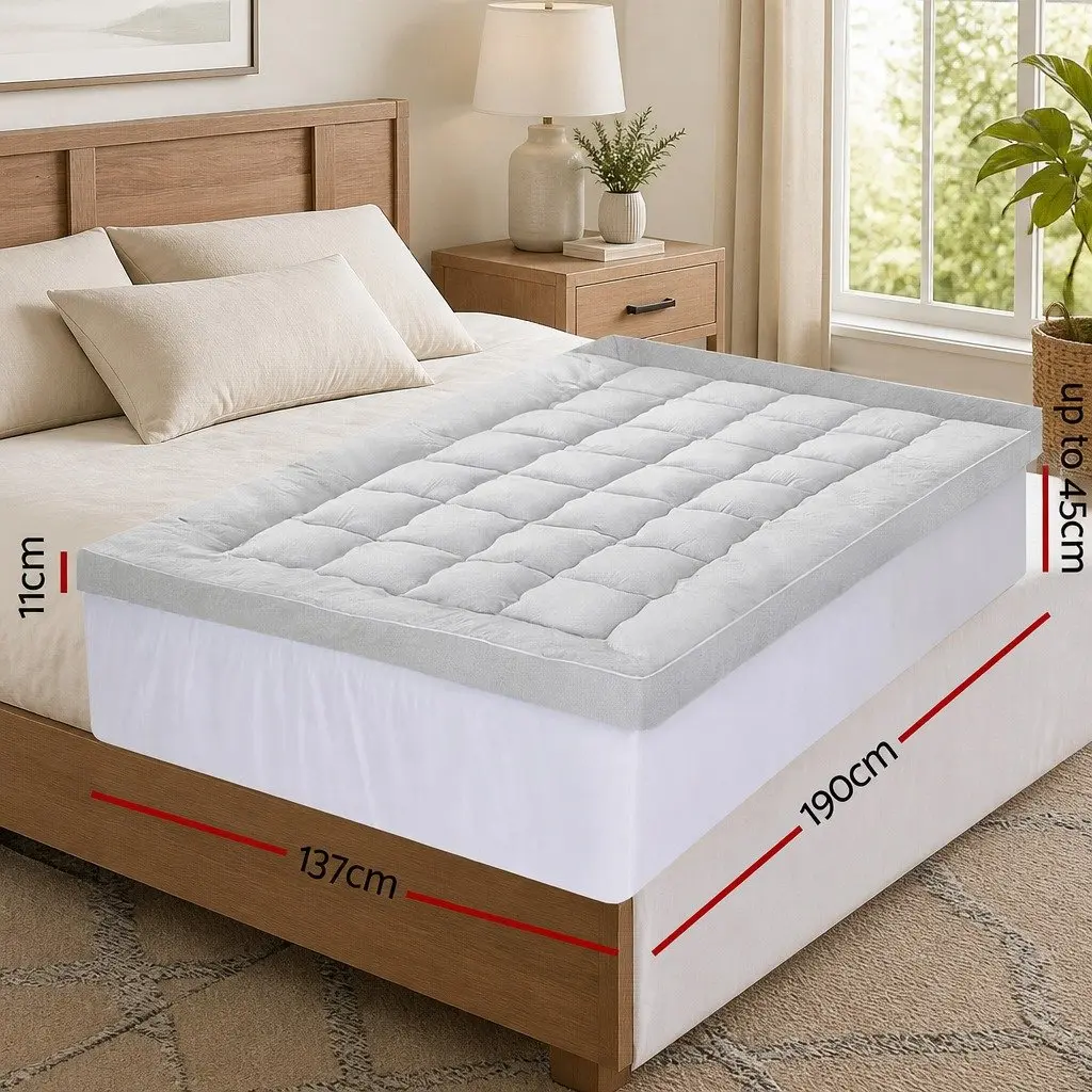 11cm Thick Pillowtop Mattress Topper for Sleepers