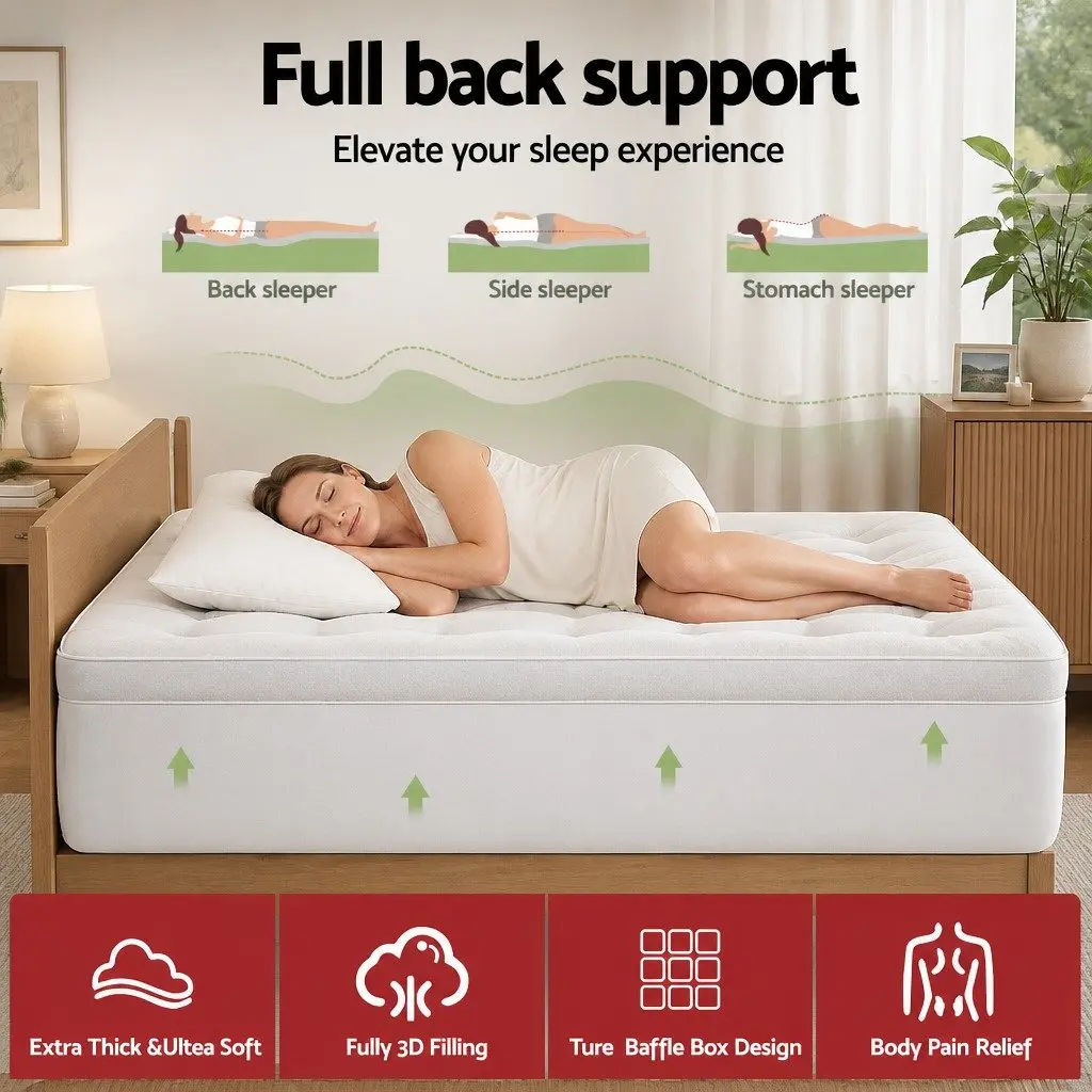 11cm Thick Pillowtop Mattress Topper for Sleepers