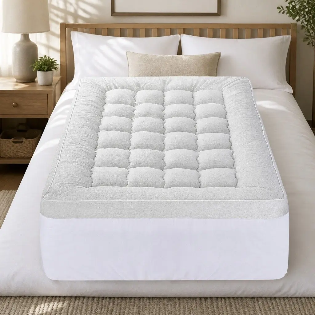 Pillowtop Mattress Topper Bamboo Cover 11cm Thick Single Bed Deep Pocket