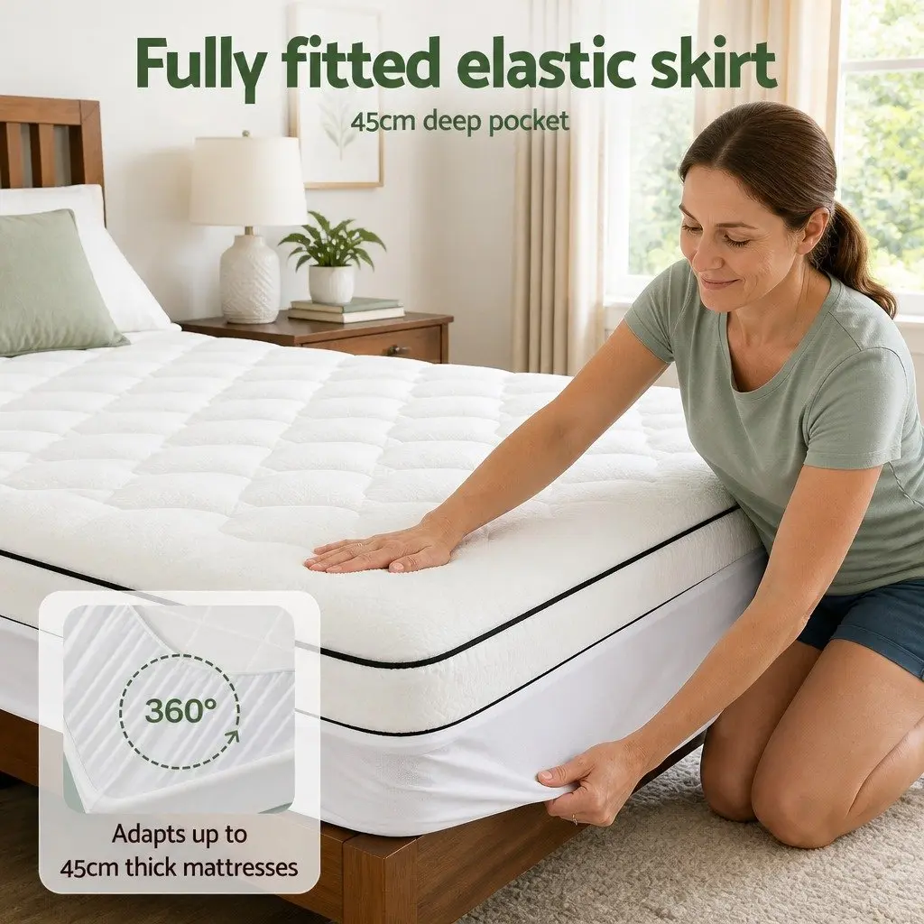 Mattress Topper Coral Fleece 5cm King Single White Pillowtop Fitted Elastic Warm