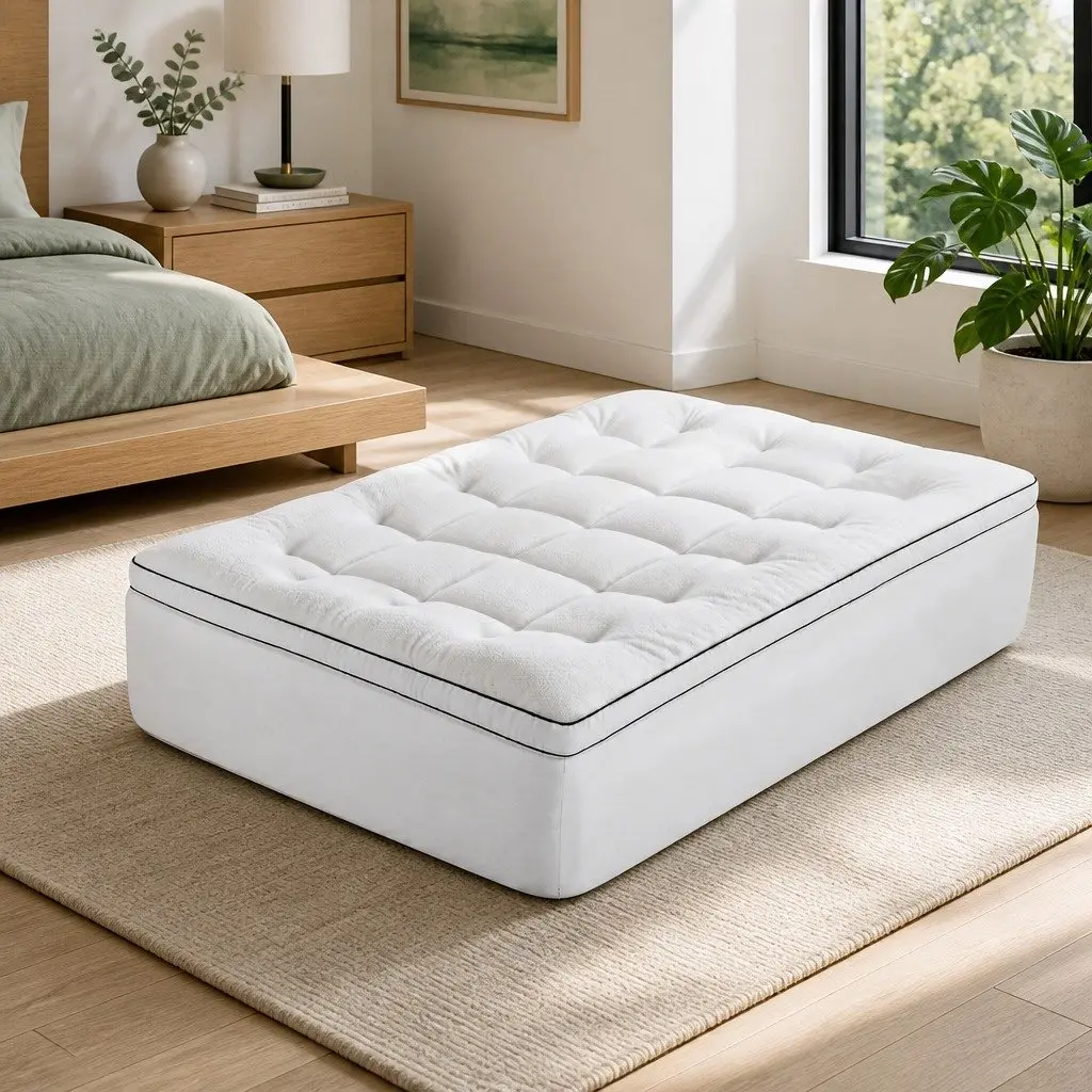 Single Mattress Topper 5cm Coral Fleece White