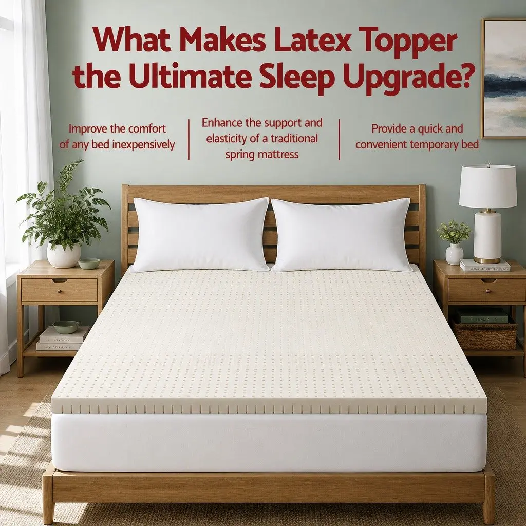 Latex Mattress Topper 7.5cm Thick King Size White 7-Zone Pressure Relief Bed Pad Washable