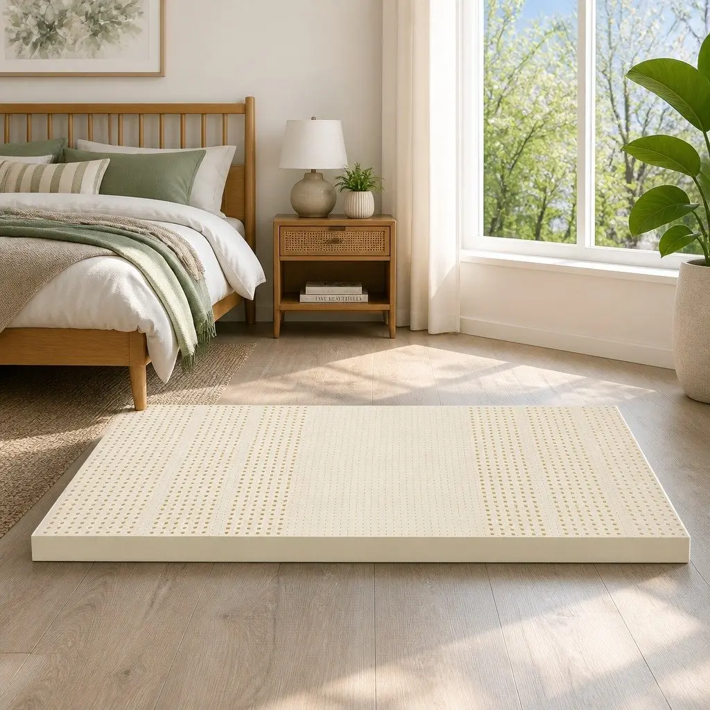 Latex Mattress Topper Single Bed 7.5cm Thick 7-Zone Support Pressure Relief