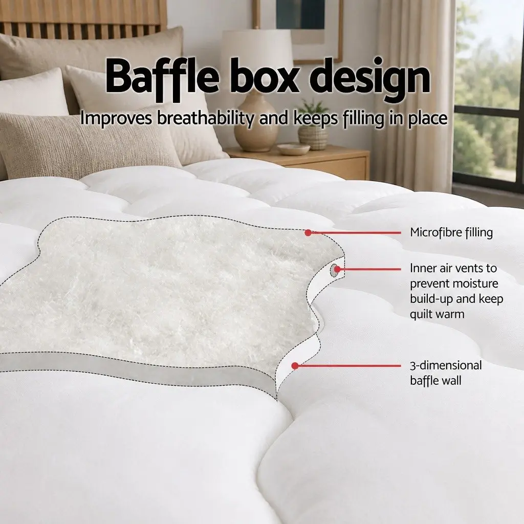 Pillowtop Mattress Topper 5cm Thick Double Bed Pad Machine Washable Breathable