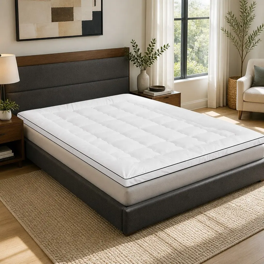 Pillowtop Mattress Topper 5cm Thick Double Bed Pad Machine Washable Breathable