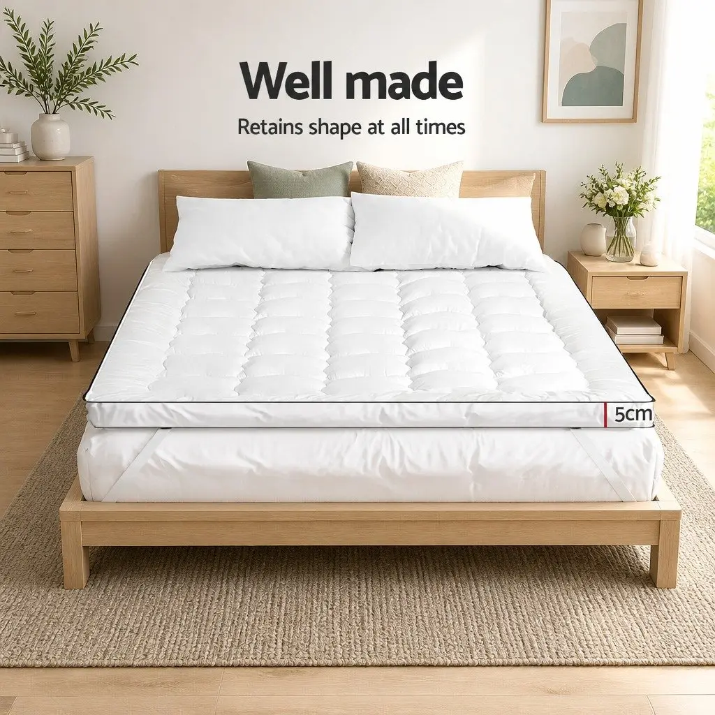 Mattress Topper Microfibre 5cm King White