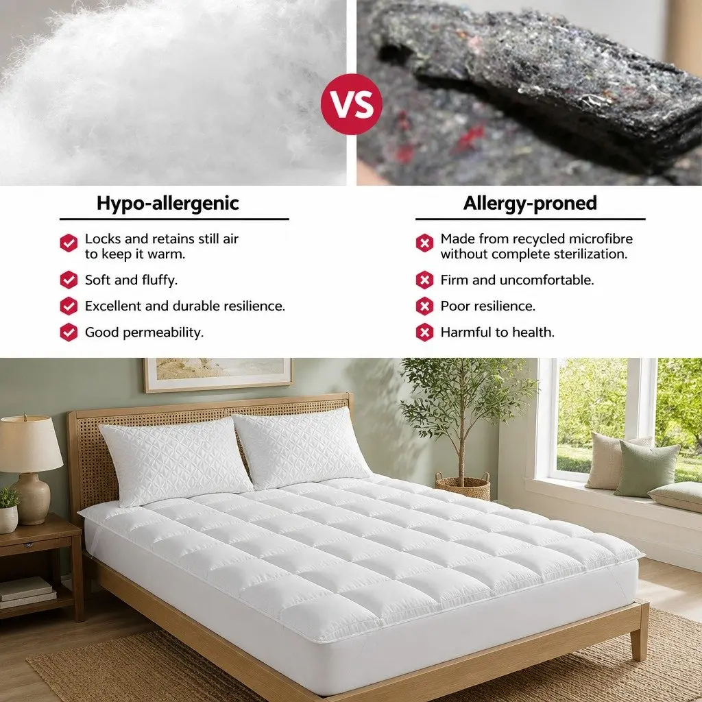 Pillowtop Mattress Topper 5cm King Single Thick Pad Washable Microfibre Filling