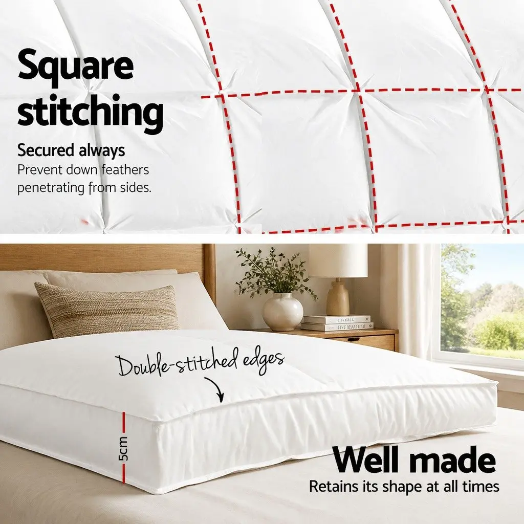 Pillowtop Mattress Topper Microfibre Filling 5cm Thick Double Bed White