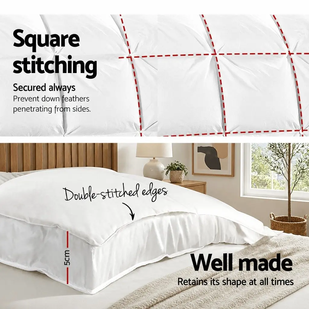 Queen Pillowtop Mattress Topper 5cm Thick Microfibre White