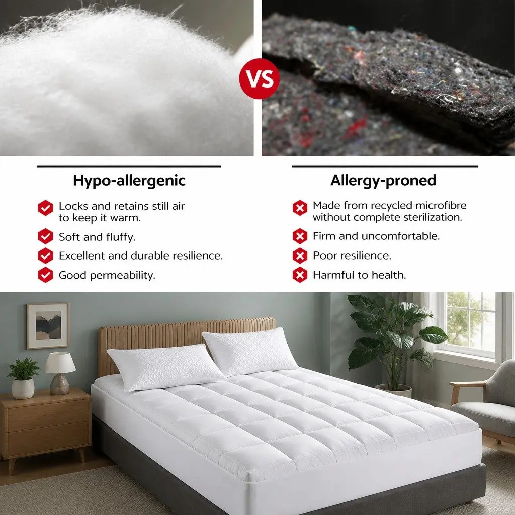 Pillowtop Mattress Topper Microfibre Filling 5cm Thick Single Bed White