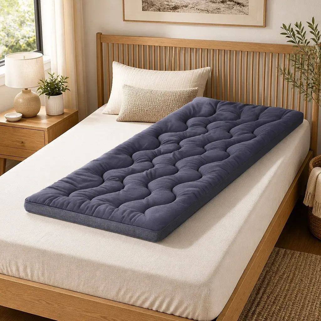 Pillowtop Mattress Topper 5cm Single Bed Pad Breathable Washable Grey