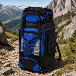 80L Military Tactical Backpack Hiking Camping Trekking Travel Rucksack Blue