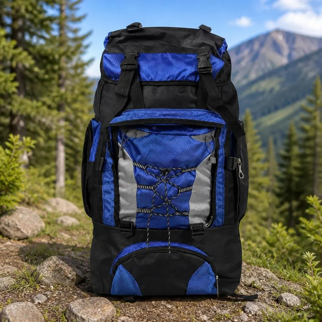 80L Military Tactical Backpack Nylon Blue
