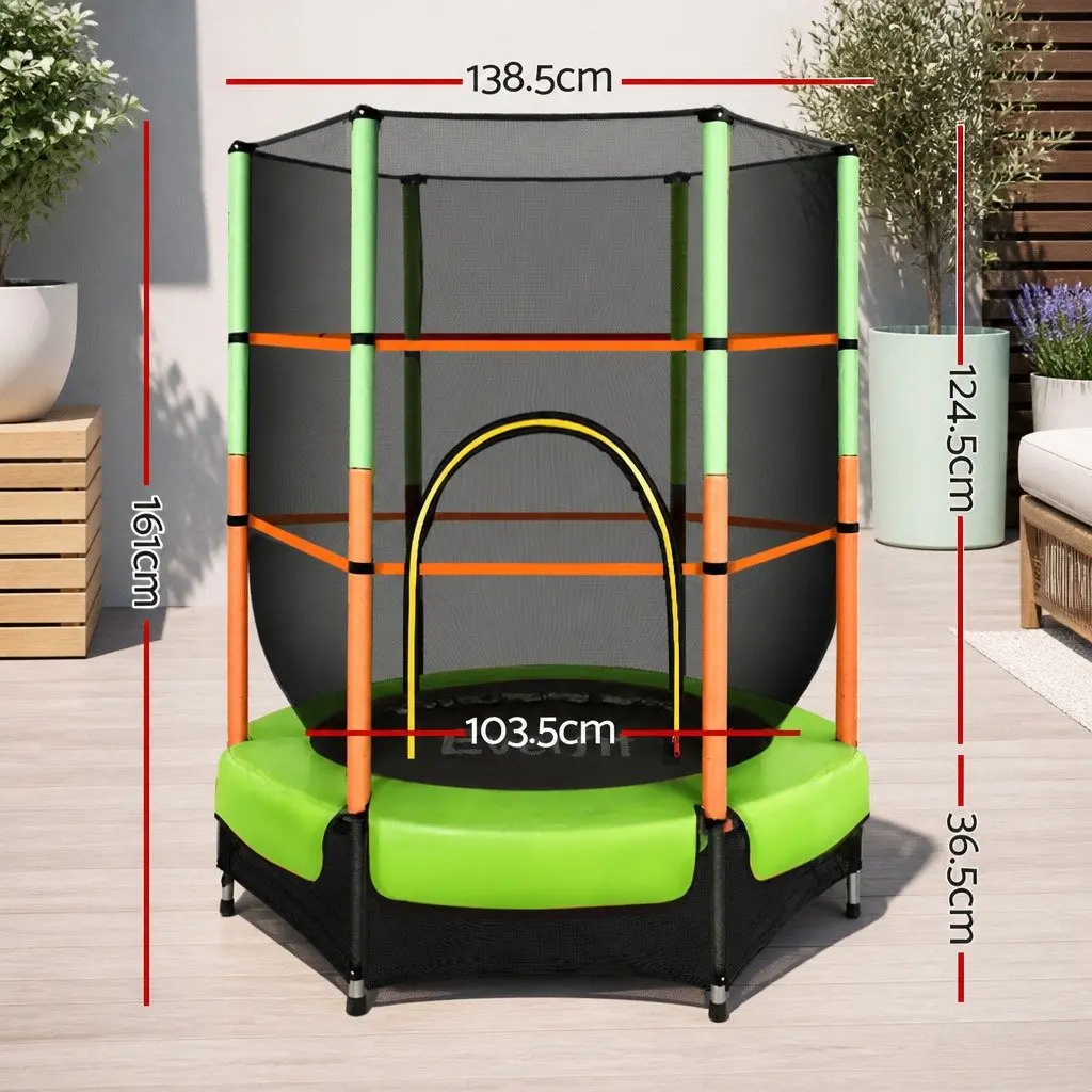 Mini Rebounder Trampoline 4.5FT for Kids with Safety Net Enclosure Durable Construction Black or Green