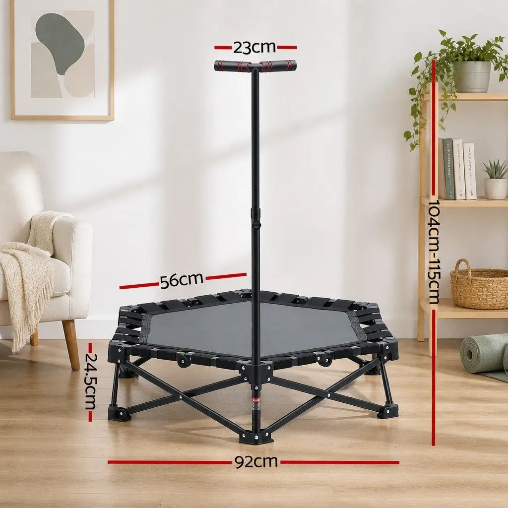 Fitness Trampoline Steel Frame 42 Inch Foldable Indoor Black