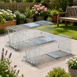 Humane Animal Trap Cage Possum 66x23cm Collapsible Spring Loaded Door Pet