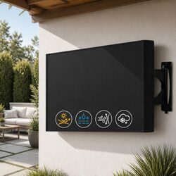 TV Cover 40-43 Inch Waterproof Outdoor Patio Flat Screen Protector Black