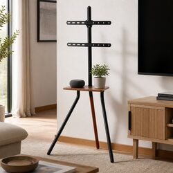 Practical TV Stand with Swivel and Adjustable Height for Home Use
