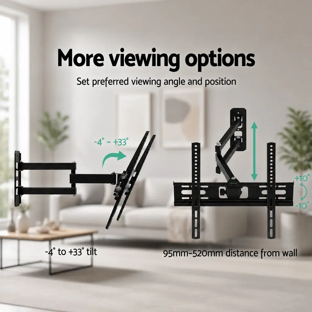 TV Wall Mount Bracket 23"-55" LED LCD Full Motion Tilt Swivel Articulating Arm