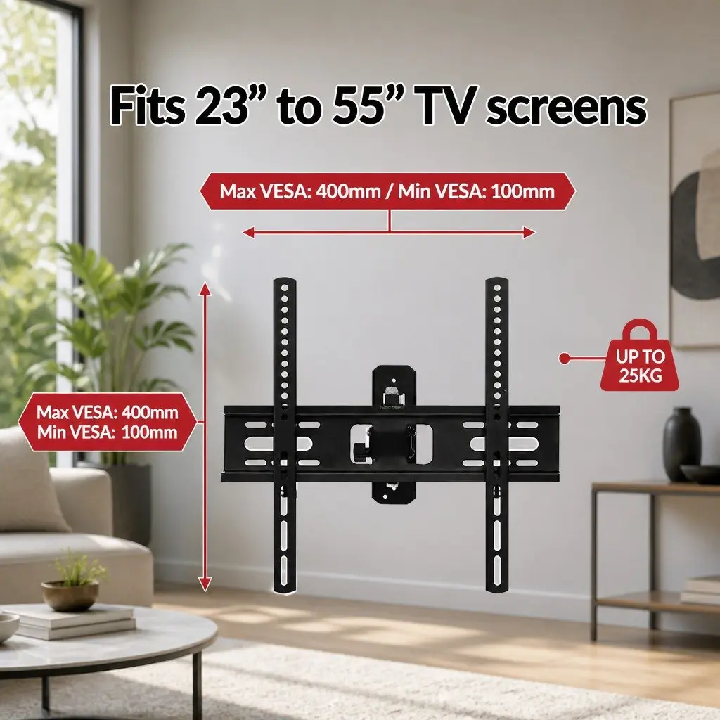 TV Wall Mount Bracket 23"-55" LED LCD Full Motion Tilt Swivel Articulating Arm