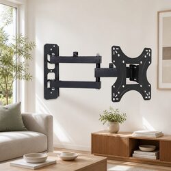 TV Wall Mount Bracket 17"-42" LED LCD Full Motion Tilt Swivel Arm Black