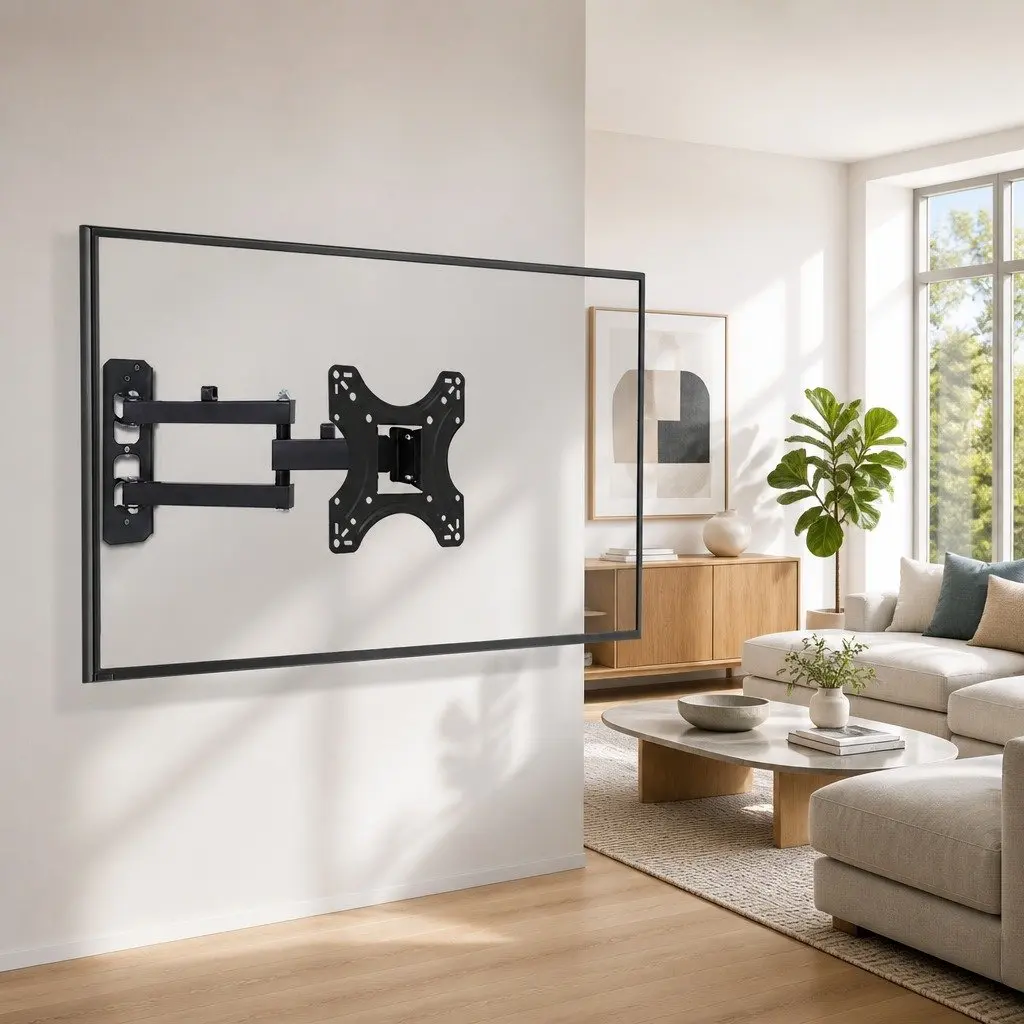 TV Wall Mount Bracket Full Motion Powder-Coated Steel 17"-42" Black