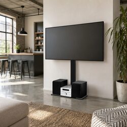TV Floor Stand Mount Bracket 32"-70" LED LCD Swivel Storage Shelf Black