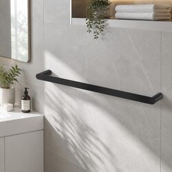 Practical Wall-Mounted Towel Rack 600mm Black Steel