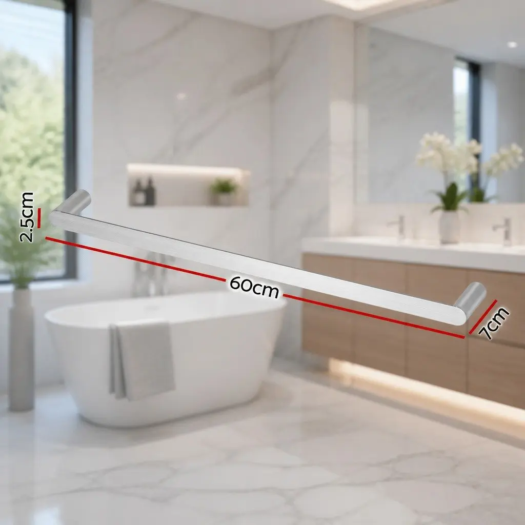 Wall Mounted Towel Rack 304 Stainless Steel 600mm Silver