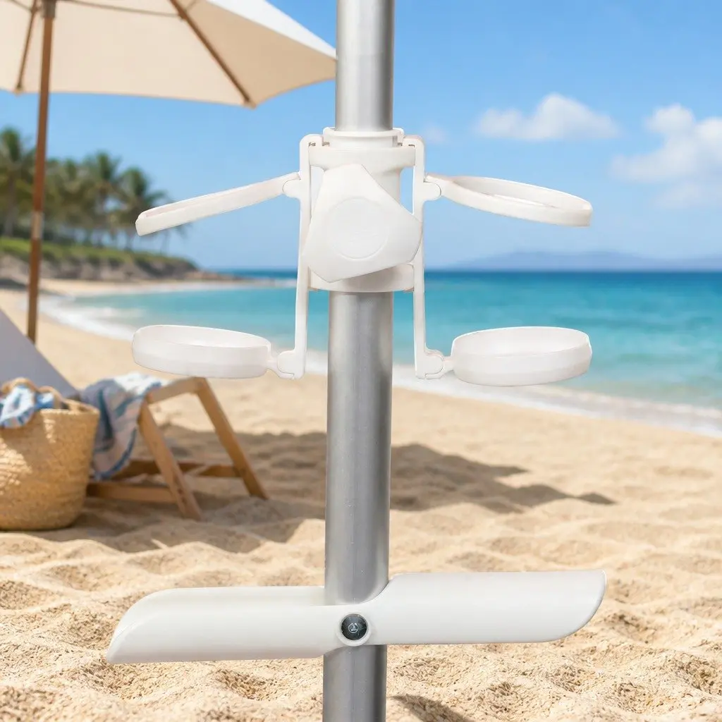 Beach Umbrella Portable UV Protection 2.2M Colorful Outdoor Shade with Sand Anchor