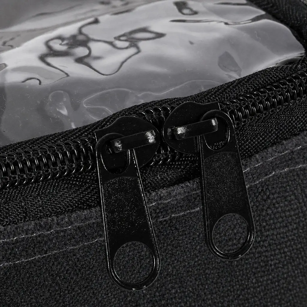 Canvas Storage Bag Heavy Duty 3 Piece Black 400gsm with Clear Top Zippers