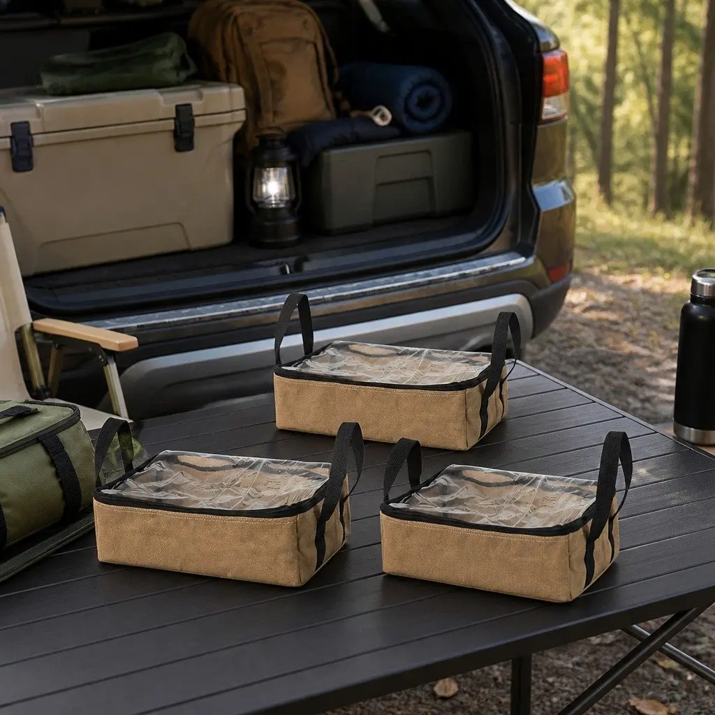 Storage Bags 3PCS Khaki for Camping Gear